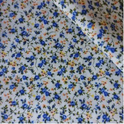 Patchwork Fabric Cream with Blue and Yellow Flowers